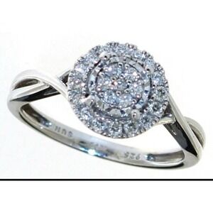 1/4 CT ROUND BRILLIANT LAB CREATED DIAMOND RING SIZE 7.25 (552)